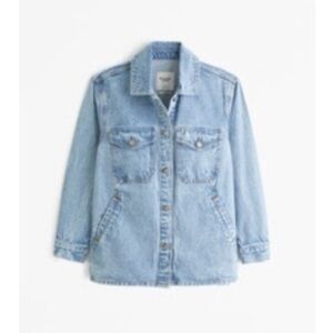 A&F Drapey Denim Shirt Jacket